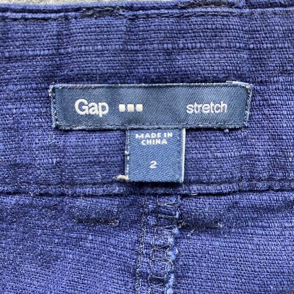 Gap Skirt Women's‎ 2 Blue Mini 15" L Stretch Navy Button Pockets Beach Preppy - Picture 5 of 7